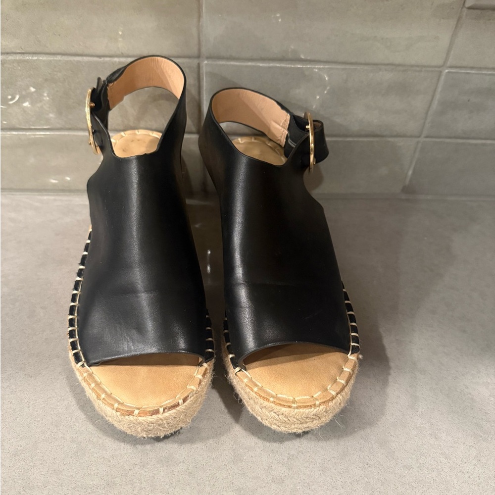 Catherines Elegant Black Espadrilles